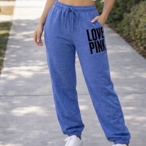🖤💙  Victoria's Secret “PINK” 'LOVE PINK' Campus Joggers 💙🖤